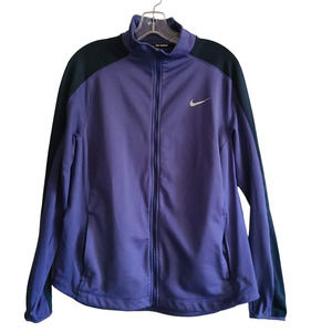 NIKE RUNNING Dri-Fit Purple Navy Colorblock Full Zip‎ Jacket Women's XL